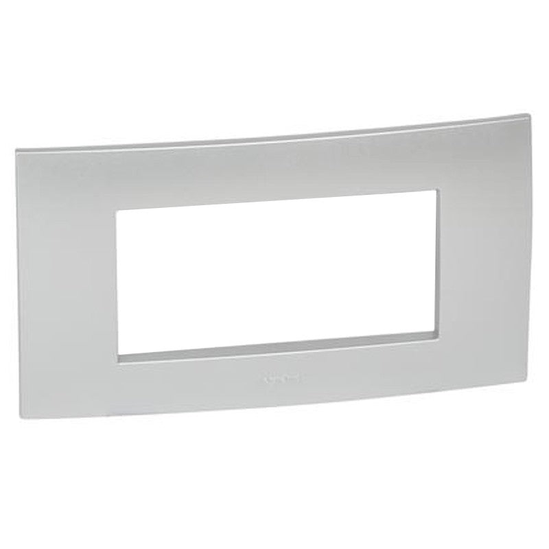 Placca Legrand Vela quadra grigio metallizzato 4 moduli 685747 Placca Legrand Vela quadra grigio metallizzato 4 moduli 685747